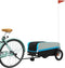 vidaXL - Fietstrailer - 30 - kg - ijzer - zwart - en - blauw