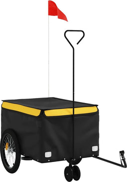 vidaXL - Fietstrailer - 30 - kg - ijzer - zwart - en - geel