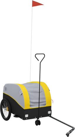 vidaXL - Fietstrailer - 30 - kg - ijzer - zwart - en - geel