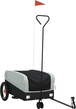 vidaXL - Fietstrailer - 30 - kg - ijzer - zwart - en - grijs