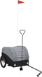 vidaXL - Fietstrailer - 30 - kg - ijzer - zwart - en - grijs