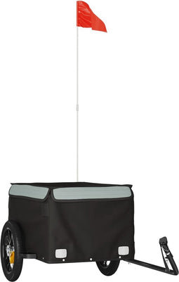 vidaXL - Fietstrailer - 30 - kg - ijzer - zwart - en - grijs