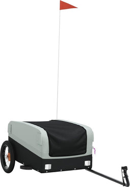 vidaXL - Fietstrailer - 30 - kg - ijzer - zwart - en - grijs