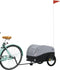 vidaXL - Fietstrailer - 30 - kg - ijzer - zwart - en - grijs