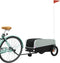 vidaXL - Fietstrailer - 30 - kg - ijzer - zwart - en - grijs