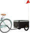 vidaXL - Fietstrailer - 30 - kg - ijzer - zwart - en - grijs