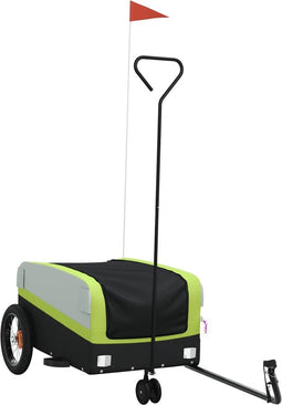 vidaXL - Fietstrailer - 30 - kg - ijzer - zwart - en - groen
