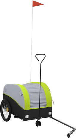 vidaXL - Fietstrailer - 30 - kg - ijzer - zwart - en - groen