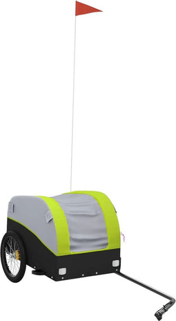vidaXL - Fietstrailer - 30 - kg - ijzer - zwart - en - groen