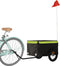 vidaXL - Fietstrailer - 30 - kg - ijzer - zwart - en - groen