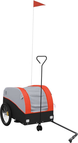 vidaXL - Fietstrailer - 30 - kg - ijzer - zwart - en - oranje