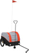 vidaXL - Fietstrailer - 30 - kg - ijzer - zwart - en - oranje