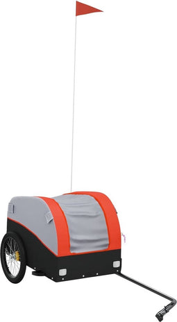 vidaXL - Fietstrailer - 30 - kg - ijzer - zwart - en - oranje
