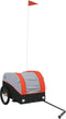 vidaXL - Fietstrailer - 30 - kg - ijzer - zwart - en - oranje