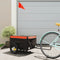 vidaXL - Fietstrailer - 30 - kg - ijzer - zwart - en - oranje