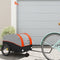 vidaXL - Fietstrailer - 30 - kg - ijzer - zwart - en - oranje