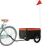 vidaXL - Fietstrailer - 30 - kg - ijzer - zwart - en - oranje