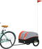 vidaXL - Fietstrailer - 30 - kg - ijzer - zwart - en - oranje