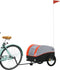 vidaXL - Fietstrailer - 30 - kg - ijzer - zwart - en - oranje