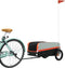 vidaXL - Fietstrailer - 30 - kg - ijzer - zwart - en - oranje
