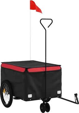 vidaXL - Fietstrailer - 30 - kg - ijzer - zwart - en - rood