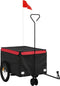 vidaXL - Fietstrailer - 30 - kg - ijzer - zwart - en - rood