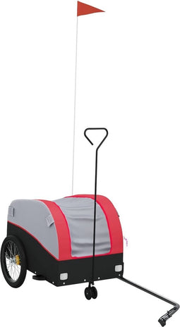 vidaXL - Fietstrailer - 30 - kg - ijzer - zwart - en - rood