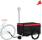 vidaXL - Fietstrailer - 30 - kg - ijzer - zwart - en - rood