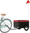 vidaXL - Fietstrailer - 30 - kg - ijzer - zwart - en - rood