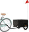 vidaXL - Fietstrailer - 30 - kg - ijzer - zwart