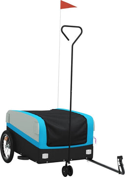 vidaXL - Fietstrailer - 45 - kg - ijzer - zwart - en - blauw
