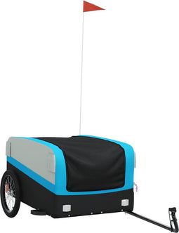 vidaXL - Fietstrailer - 45 - kg - ijzer - zwart - en - blauw