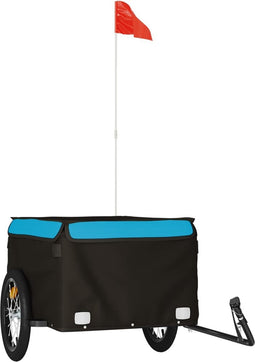 vidaXL - Fietstrailer - 45 - kg - ijzer - zwart - en - blauw
