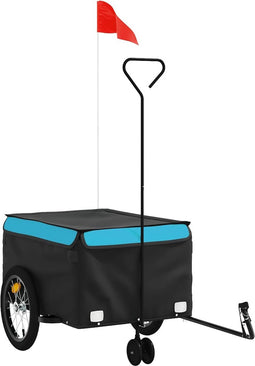vidaXL - Fietstrailer - 45 - kg - ijzer - zwart - en - blauw