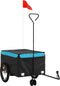vidaXL - Fietstrailer - 45 - kg - ijzer - zwart - en - blauw