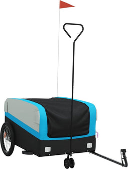 vidaXL - Fietstrailer - 45 - kg - ijzer - zwart - en - blauw