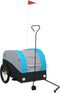 vidaXL - Fietstrailer - 45 - kg - ijzer - zwart - en - blauw