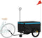 vidaXL - Fietstrailer - 45 - kg - ijzer - zwart - en - blauw