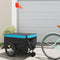 vidaXL - Fietstrailer - 45 - kg - ijzer - zwart - en - blauw