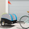 vidaXL - Fietstrailer - 45 - kg - ijzer - zwart - en - blauw