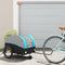 vidaXL - Fietstrailer - 45 - kg - ijzer - zwart - en - blauw