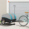 vidaXL - Fietstrailer - 45 - kg - ijzer - zwart - en - blauw