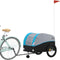 vidaXL - Fietstrailer - 45 - kg - ijzer - zwart - en - blauw