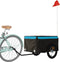 vidaXL - Fietstrailer - 45 - kg - ijzer - zwart - en - blauw