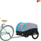 vidaXL - Fietstrailer - 45 - kg - ijzer - zwart - en - blauw