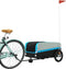 vidaXL - Fietstrailer - 45 - kg - ijzer - zwart - en - blauw