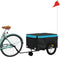 vidaXL - Fietstrailer - 45 - kg - ijzer - zwart - en - blauw