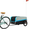 vidaXL - Fietstrailer - 45 - kg - ijzer - zwart - en - blauw