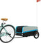 vidaXL - Fietstrailer - 45 - kg - ijzer - zwart - en - blauw