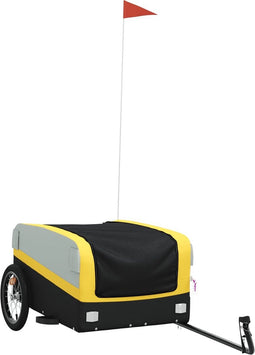 vidaXL - Fietstrailer - 45 - kg - ijzer - zwart - en - geel